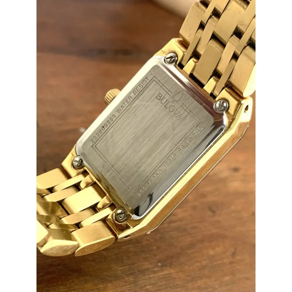 Bulova Women’s Watch 97P140 Quartz Diamond Dial Gold Stainless Steel CHIP